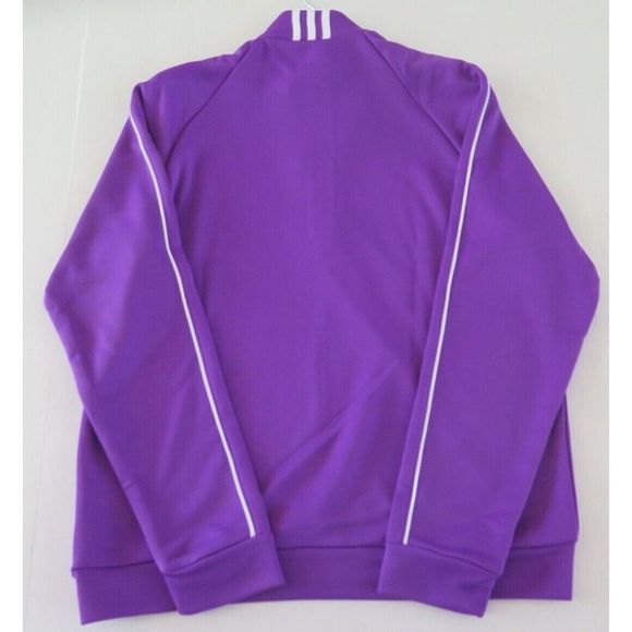 adidas Men's Sz S Vivid Purple 3 Stripe Piped 1/4 Zip Pullover Golf Shirt - Picture 6 of 7